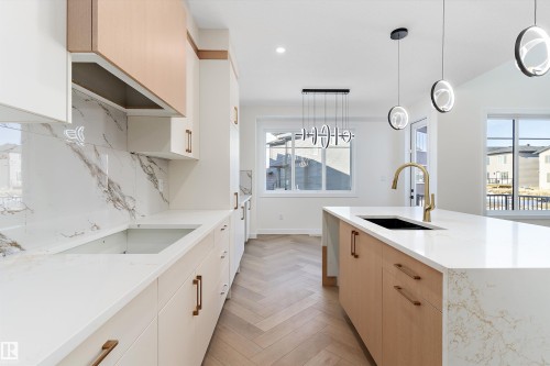 8916 Mayday Way, Edmonton, AB - Indoor Photo Showing Kitchen With Upgraded Kitchen