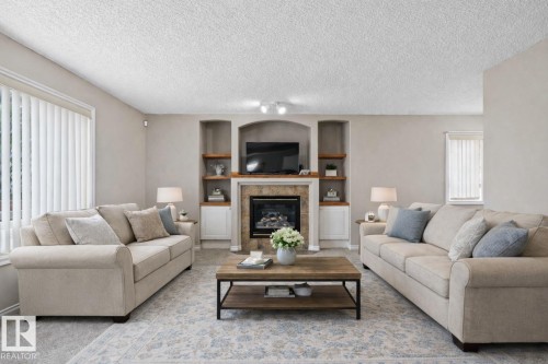 4804 147 Avenue, Edmonton, AB - Indoor Photo Showing Living Room With Fireplace