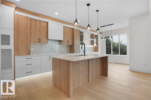 8447 Mayday Link, Edmonton, AB - Indoor Photo Showing Kitchen With Upgraded Kitchen