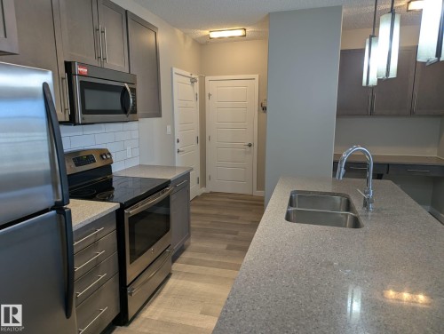 319 1144 Adamson Drive, Edmonton, AB - Indoor Photo Showing Kitchen With Stainless Steel Kitchen With Double Sink