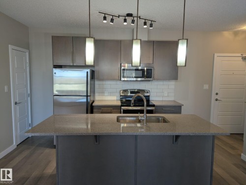319 1144 Adamson Drive, Edmonton, AB - Indoor Photo Showing Kitchen With Stainless Steel Kitchen With Double Sink With Upgraded Kitchen