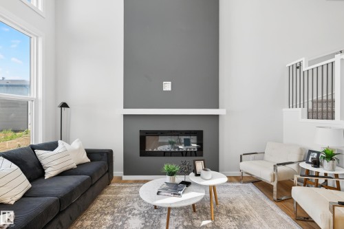 2235 194 Street, Edmonton, AB - Indoor Photo Showing Living Room With Fireplace