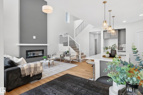 2235 194 Street, Edmonton, AB - Indoor Photo Showing Living Room With Fireplace