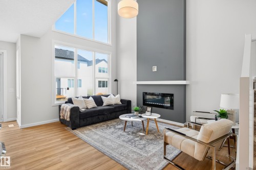2235 194 Street, Edmonton, AB - Indoor Photo Showing Living Room With Fireplace
