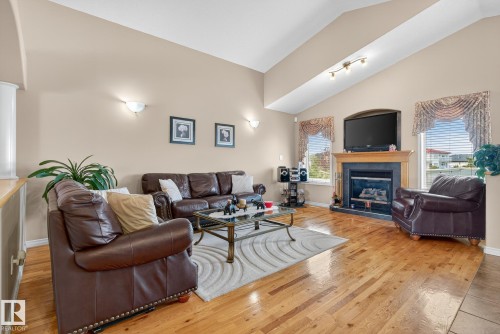 7335 164 Avenue, Edmonton, AB - Indoor Photo Showing Living Room With Fireplace