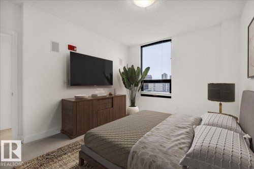 VIRTUALLY STAGED - 503 10028 119 Street, Edmonton, AB - Indoor Photo Showing Bedroom