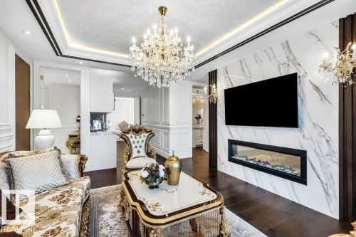 211 Windermere Drive, Edmonton, AB - Indoor Photo Showing Living Room With Fireplace