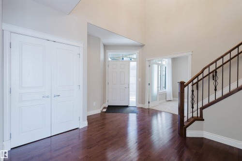 Entryway featuring dark wood finished floors and a high ceiling - 3612 Mclay Court, Edmonton, AB - Indoor Photo Showing Other Room