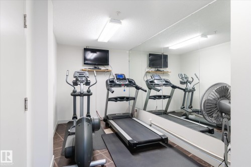 Exercise room featuring a textured ceiling - 224 920 156 Street, Edmonton, AB - Indoor Photo Showing Gym Room