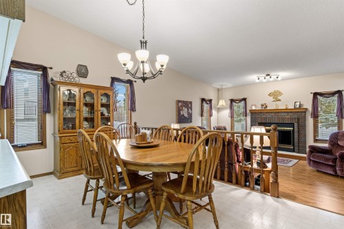 4024 28 Avenue, Edmonton, AB - Indoor Photo Showing Dining Room With Fireplace
