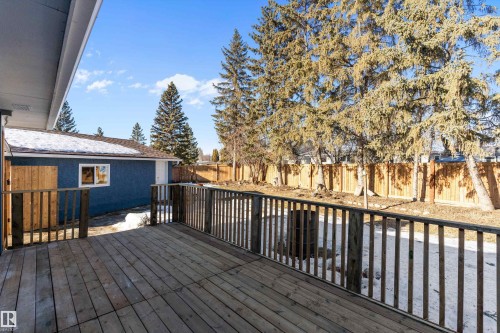 Deck with a fenced backyard - 17116 81 Avenue, Edmonton, AB - Outdoor With Deck Patio Veranda With Exterior
