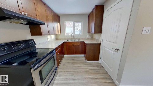 12211 52 Street, Edmonton, AB - Indoor Photo Showing Kitchen With Double Sink