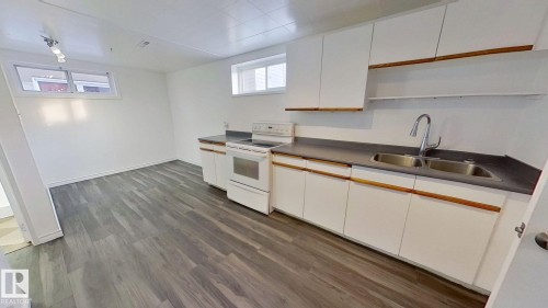 12211 52 Street, Edmonton, AB - Indoor Photo Showing Kitchen With Double Sink
