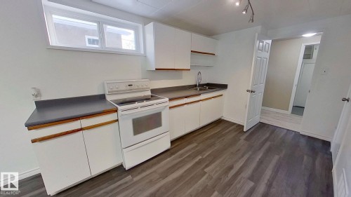12211 52 Street, Edmonton, AB - Indoor Photo Showing Kitchen With Double Sink