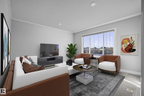 *VIRTUALLY STAGED - 1523 Darby Bay, Edmonton, AB - Indoor Photo Showing Living Room