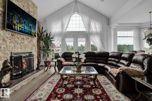 251 Galland Close, Edmonton, AB - Indoor Photo Showing Living Room With Fireplace