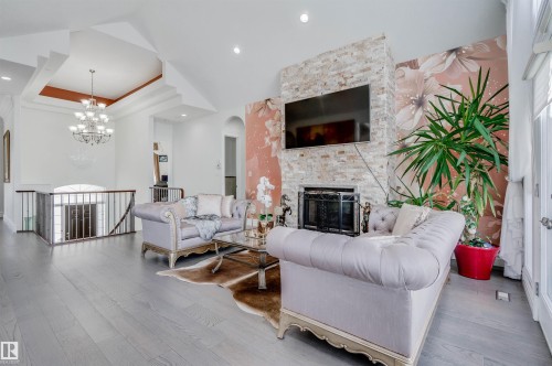 251 Galland Close, Edmonton, AB - Indoor Photo Showing Living Room With Fireplace