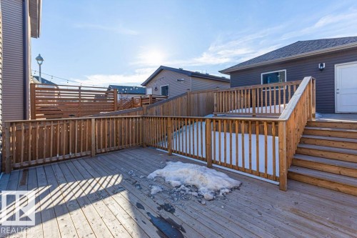 View of wooden terrace - 1224 Mcconachie Boulevard, Edmonton, AB - Outdoor With Deck Patio Veranda With Exterior