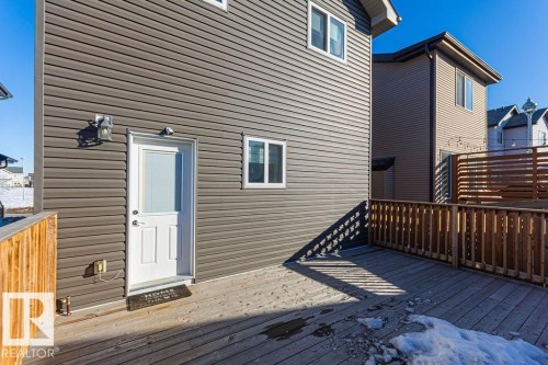 View of wooden deck - 1224 Mcconachie Boulevard, Edmonton, AB - Outdoor With Exterior