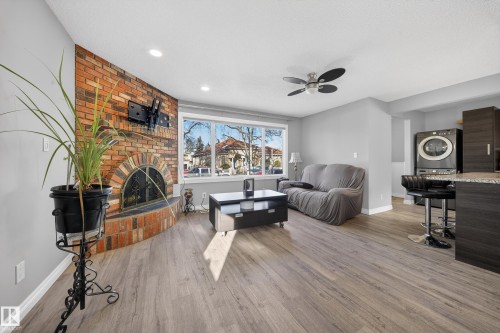 9521 109 Avenue, Edmonton, AB - Indoor Photo Showing Other Room With Fireplace