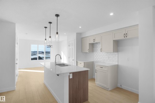 20935 16 Avenue, Edmonton, AB - Indoor Photo Showing Kitchen With Double Sink With Upgraded Kitchen