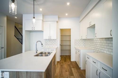 1027 14 Avenue, Edmonton, AB - Indoor Photo Showing Kitchen With Double Sink With Upgraded Kitchen