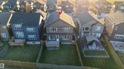 Aerial perspective of suburban area - 