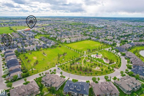 Aerial overview of property's location featuring nearby suburban area - 2036 Ainslie Link Link, Edmonton, AB - Outdoor With View