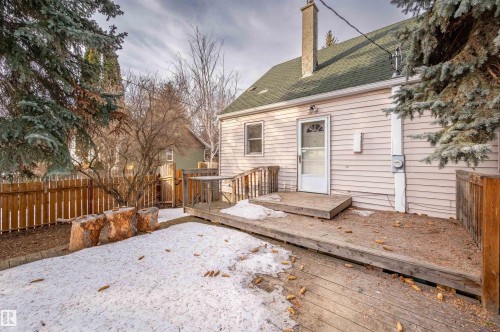 View of wooden deck - 6803 112A Street, Edmonton, AB - Outdoor With Deck Patio Veranda With Exterior