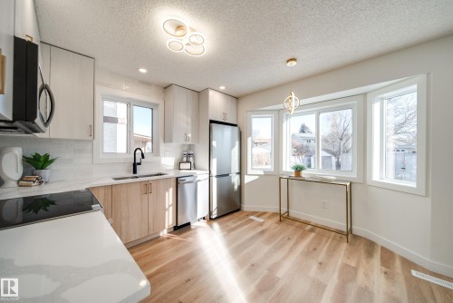 4019 37 Street, Edmonton, AB - Indoor Photo Showing Kitchen With Double Sink