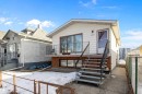 View of front facade with a patio area and stairs - 12117 91 Street, Edmonton, AB  - Outdoor 