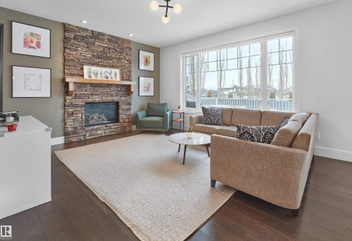 4212 Goresky Close, Edmonton, AB - Indoor Photo Showing Living Room With Fireplace