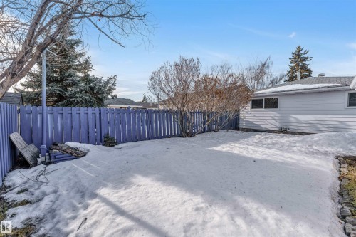 Snowy yard with a fenced backyard - 14511 21 St., Edmonton, AB - Outdoor