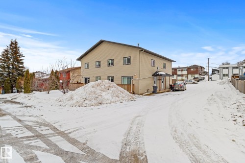 View of snowy exterior with a gazebo and a residential view - 914 9 Street, Cold Lake, AB - Outdoor