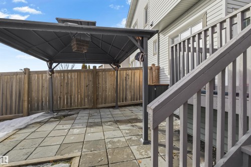 View of patio featuring stairway and a gazebo - 1965 118 Street, Edmonton, AB - Outdoor With Exterior