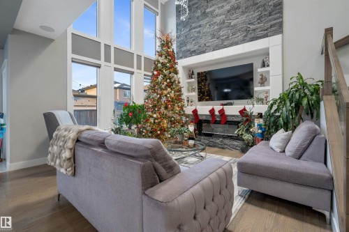 17022 62 Street, Edmonton, AB - Indoor Photo Showing Living Room With Fireplace