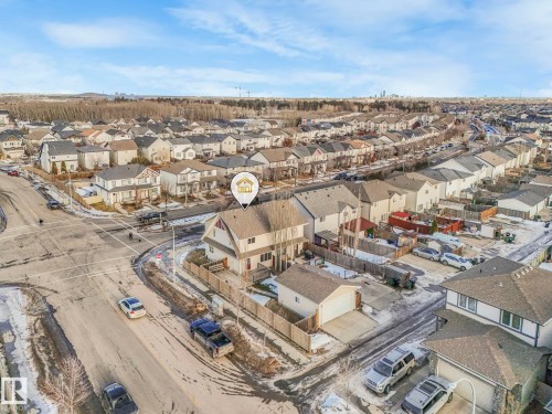Aerial overview of property's location featuring nearby suburban area - 385 Secord Boulevard, Edmonton, AB - Outdoor With View