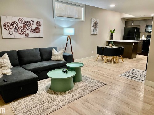 Bsmt suite - previously staged furntiure - 332 West Haven Drive, Leduc, AB - Indoor Photo Showing Living Room