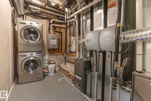 Basement laundry & utility room - 332 West Haven Drive, Leduc, AB - Indoor Photo Showing Laundry Room