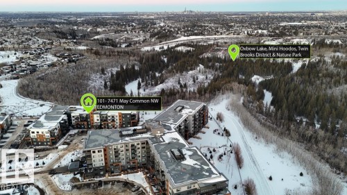 View of snowy aerial view - 101 7471 May Common, Edmonton, AB - Outdoor With View