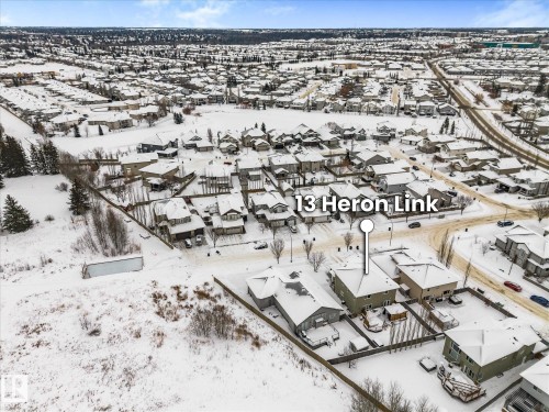 View of snowy aerial view - 13 Heron Link, Spruce Grove, AB - Outdoor With View
