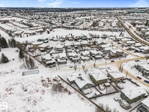 View of snowy aerial view - 13 Heron Link, Spruce Grove, AB - Outdoor With View