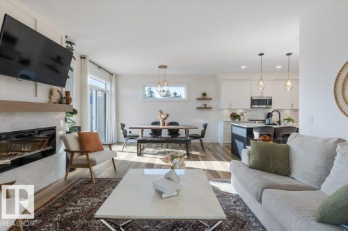 67 Jamison Crescent, St. Albert, AB - Indoor Photo Showing Living Room With Fireplace