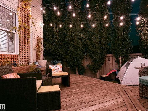 Deck at twilight with outdoor seating - 2607 20 Avenue, Edmonton, AB - Outdoor With Deck Patio Veranda