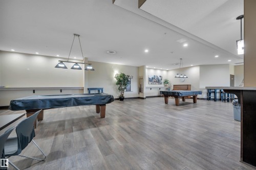 Game room with billiards table and recessed lighting - 422 7909 71 Street, Edmonton, AB - Indoor Photo Showing Other Room