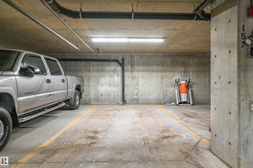 View of parking garage - 422 7909 71 Street, Edmonton, AB - Indoor Photo Showing Garage
