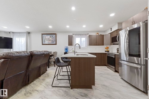 8955 150 Street, Edmonton, AB - Indoor Photo Showing Kitchen With Stainless Steel Kitchen