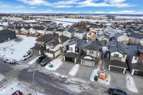 Aerial perspective of suburban area - 68 Silverstone Drive, Stony Plain, AB - Outdoor With View