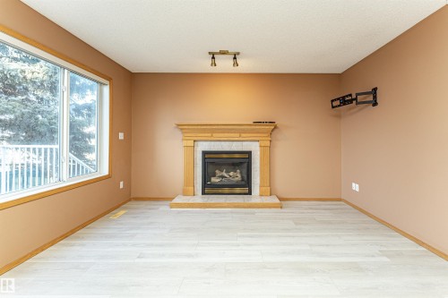 24 211 Blackburn Drive E, Edmonton, AB - Indoor Photo Showing Living Room With Fireplace