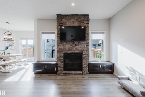 20741 98A Avenue, Edmonton, AB - Indoor Photo Showing Living Room With Fireplace